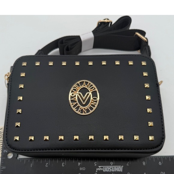 Valentino Orlandi Crossbody Bag Black Vegan‎ Leather Studded  Purse $280 - Picture 10 of 14